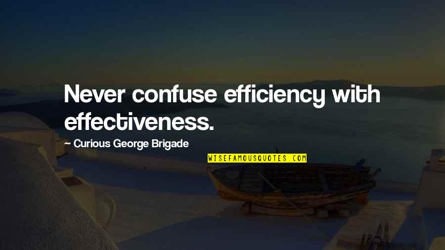 Efficiency And Effectiveness Quotes By Curious George Brigade: Never confuse efficiency with effectiveness.