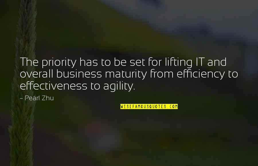 Efficiency In Business Quotes By Pearl Zhu: The priority has to be set for lifting