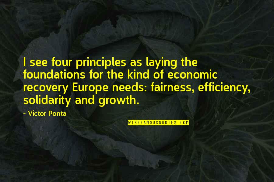 Efficiency Quotes By Victor Ponta: I see four principles as laying the foundations