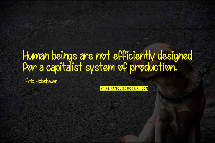 Efficiently Quotes By Eric Hobsbawm: Human beings are not efficiently designed for a