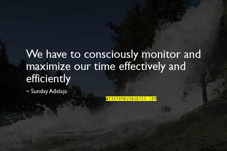 Efficiently Quotes By Sunday Adelaja: We have to consciously monitor and maximize our