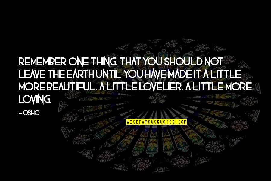 Effimero Smocked Quotes By Osho: Remember one thing. That you should not leave