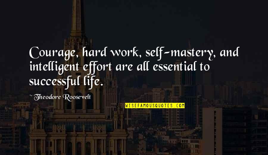 Effort And Hard Work Quotes By Theodore Roosevelt: Courage, hard work, self-mastery, and intelligent effort are