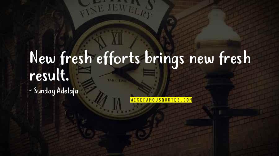 Effort And Results Quotes By Sunday Adelaja: New fresh efforts brings new fresh result.