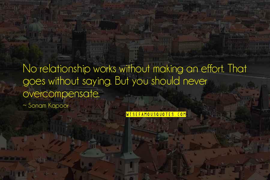 Effort For Relationship Quotes By Sonam Kapoor: No relationship works without making an effort. That