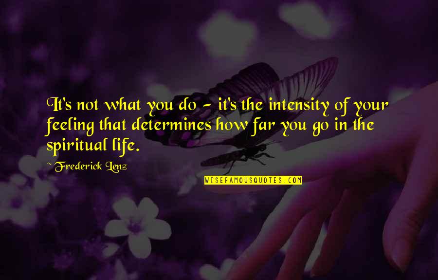 Effort In Life Quotes By Frederick Lenz: It's not what you do - it's the