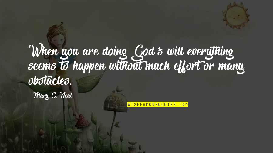 Effort Is Everything Quotes By Mary C. Neal: When you are doing God's will everything seems
