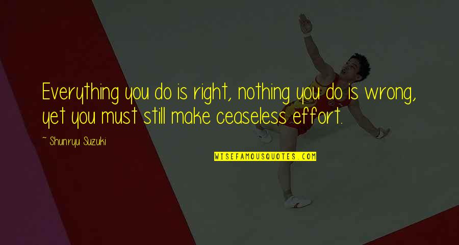 Effort Is Everything Quotes By Shunryu Suzuki: Everything you do is right, nothing you do