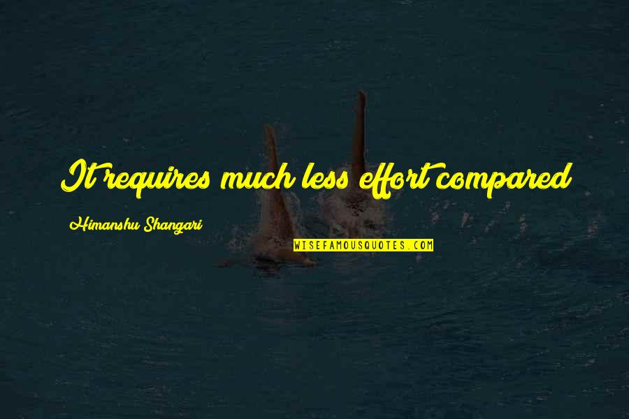 Effort Less Quotes By Himanshu Shangari: It requires much less effort compared