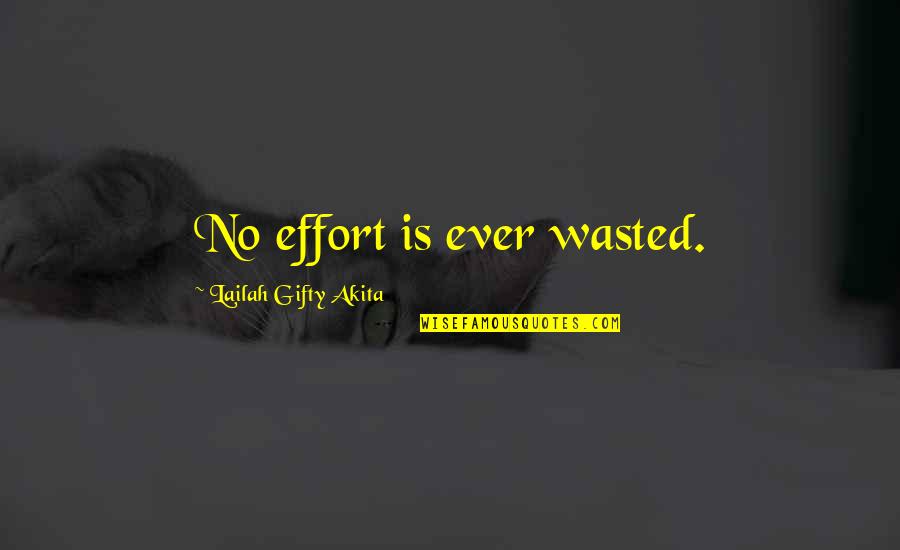 Effort Wasted Quotes By Lailah Gifty Akita: No effort is ever wasted.