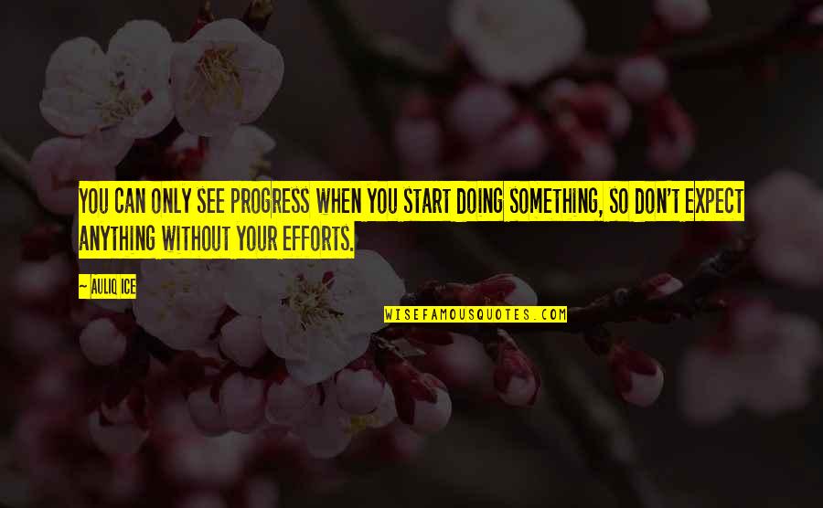 Efforts And Success Quotes By Auliq Ice: You can only see progress when you start
