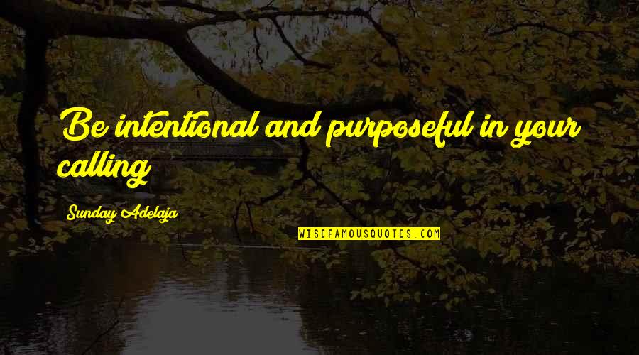 Effusively Quotes By Sunday Adelaja: Be intentional and purposeful in your calling