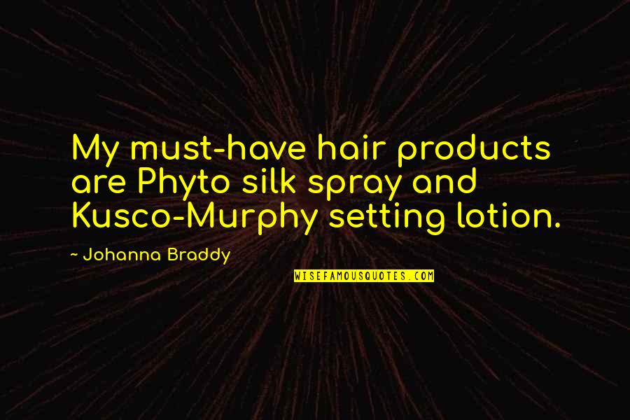 Eficientes Quotes By Johanna Braddy: My must-have hair products are Phyto silk spray