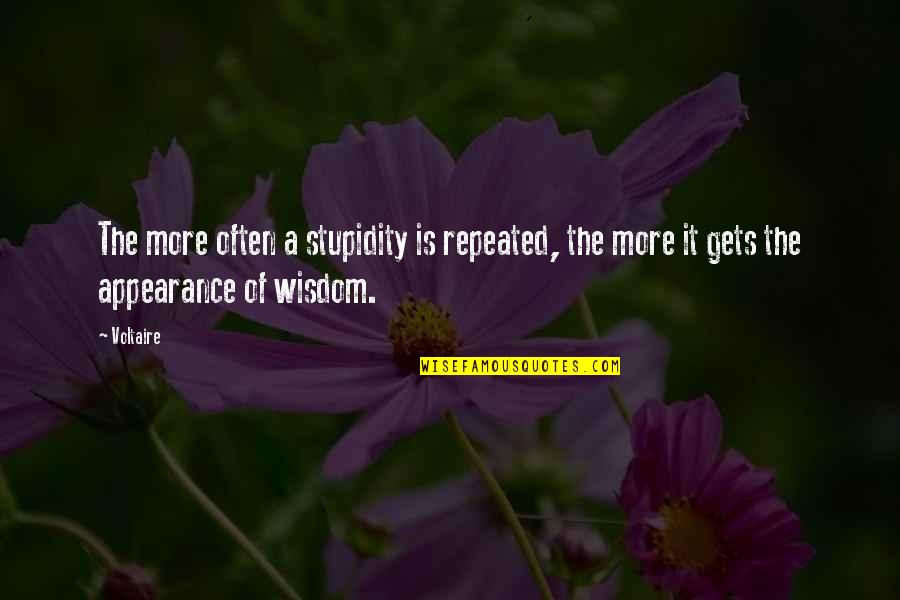 Efik Quotes By Voltaire: The more often a stupidity is repeated, the