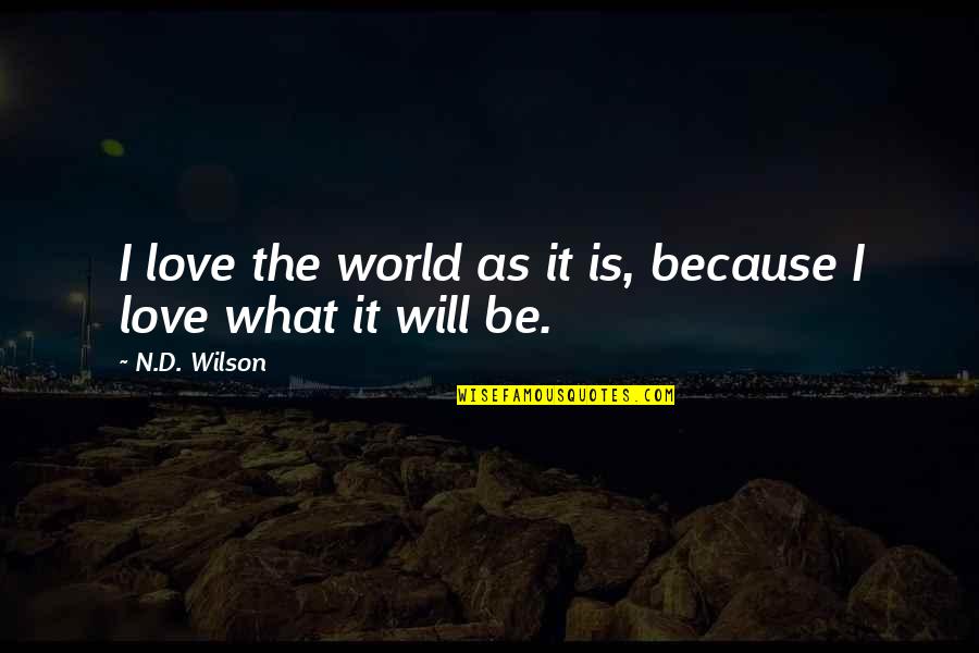 Eftihia Papagianopoulou Quotes By N.D. Wilson: I love the world as it is, because