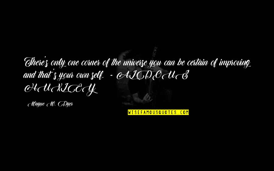 Egalitarian Quotes By Wayne W. Dyer: There's only one corner of the universe you