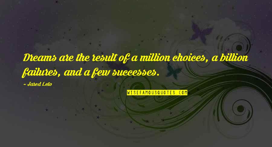 Egawa Sign Quotes By Jared Leto: Dreams are the result of a million choices,