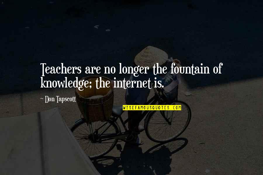 Egeiro Quotes By Don Tapscott: Teachers are no longer the fountain of knowledge;