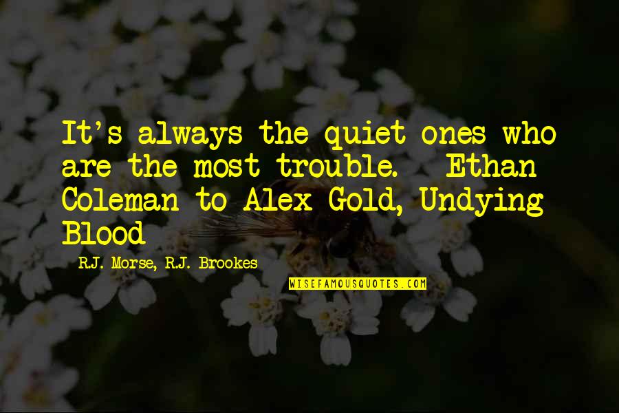 Egelsee Luis Quotes By R.J. Morse, R.J. Brookes: It's always the quiet ones who are the Egelsee Luis Quotes By R.J. Morse, R.J. Brookes: It's always the quiet ones who are the