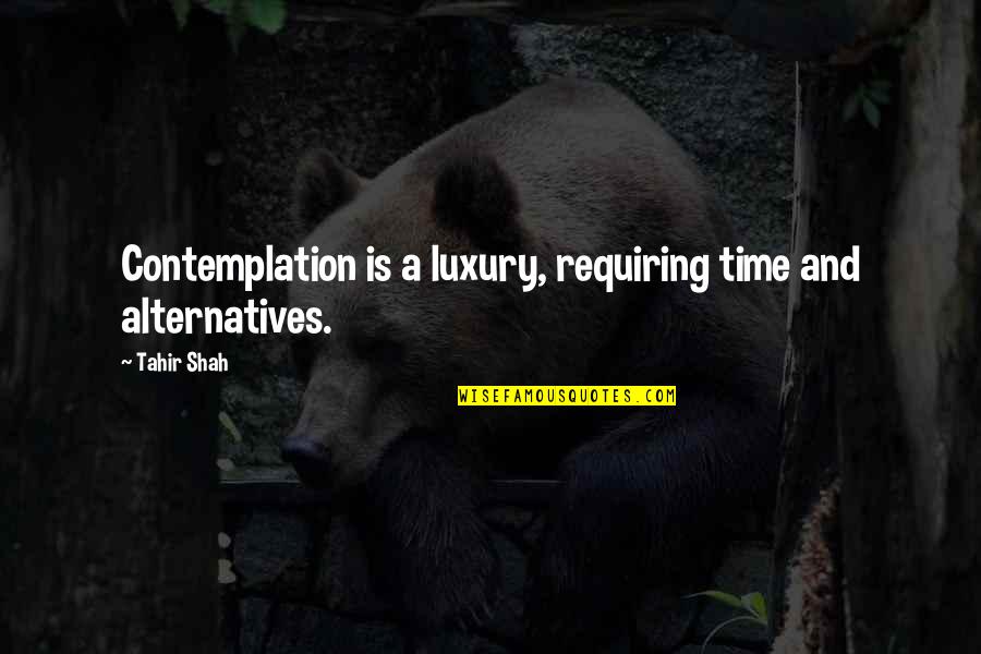Egendoerfer Electric Inc Quotes By Tahir Shah: Contemplation is a luxury, requiring time and alternatives.