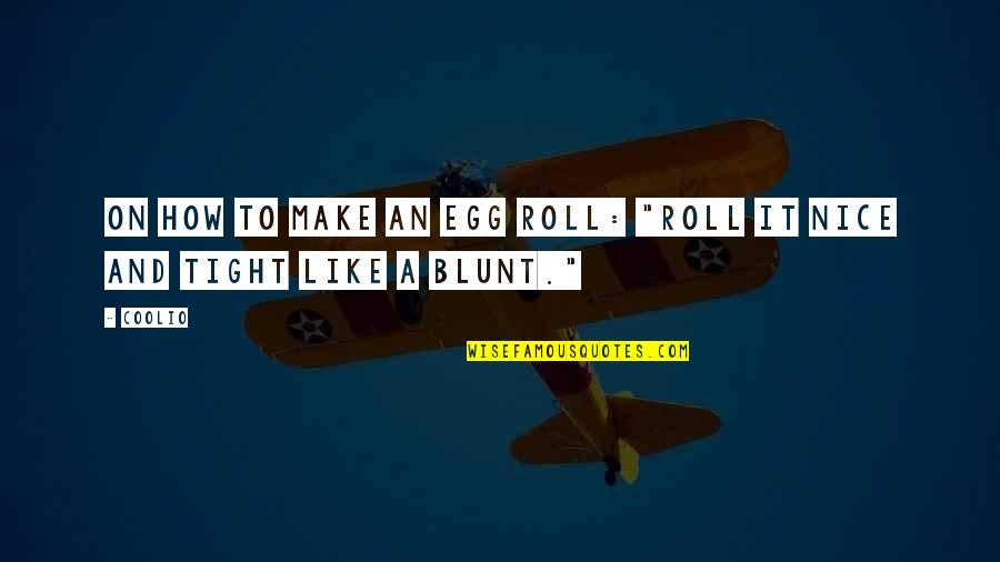 Egg Roll Quotes By Coolio: On how to make an egg roll: "Roll