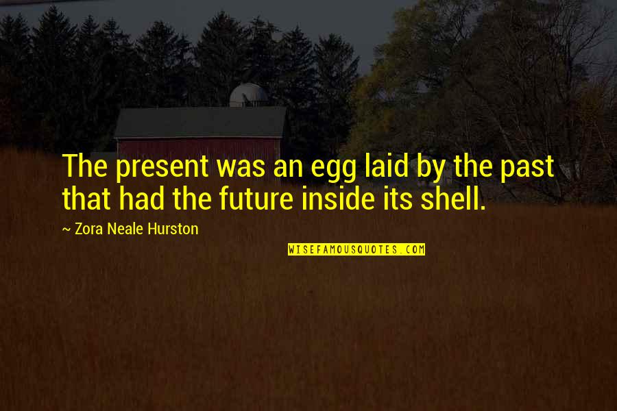 Egg Shell Quotes By Zora Neale Hurston: The present was an egg laid by the