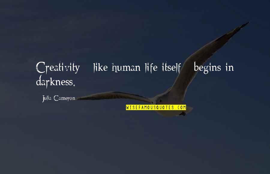 Egglestons Guide Quotes By Julia Cameron: Creativity - like human life itself - begins