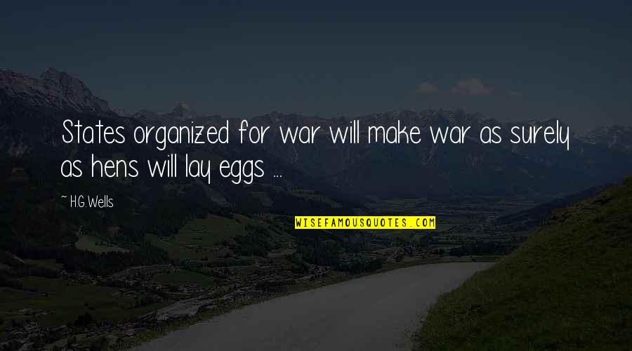 Eggs Quotes By H.G.Wells: States organized for war will make war as