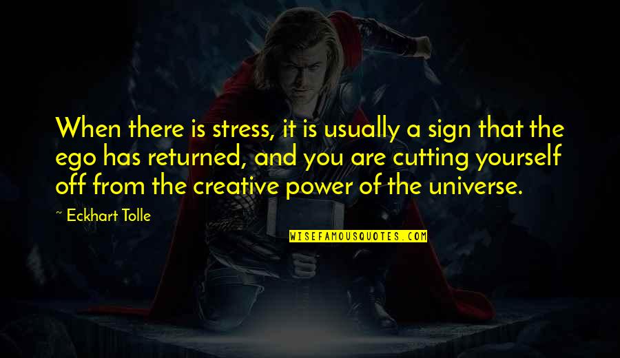 Ego And Power Quotes By Eckhart Tolle: When there is stress, it is usually a