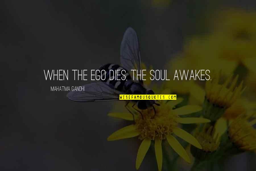 Ego And Soul Quotes By Mahatma Gandhi: When the ego dies, the soul awakes.