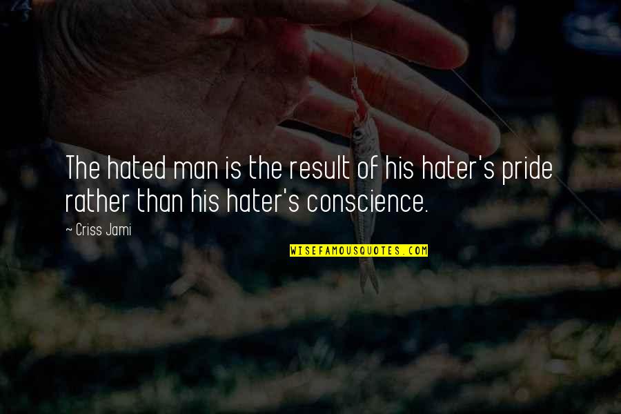 Ego Pride Quotes By Criss Jami: The hated man is the result of his
