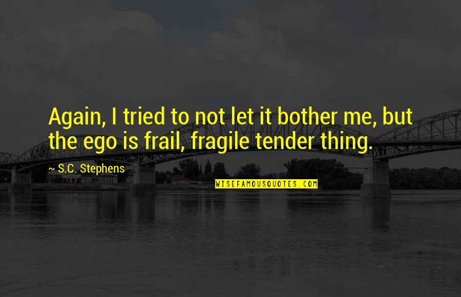 Ego Quotes By S.C. Stephens: Again, I tried to not let it bother