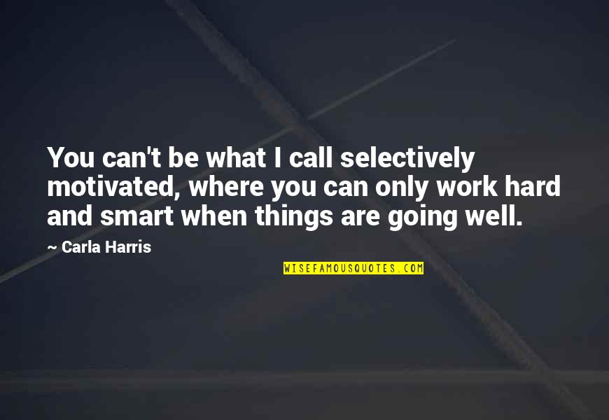 Egoistic Guys Quotes By Carla Harris: You can't be what I call selectively motivated,