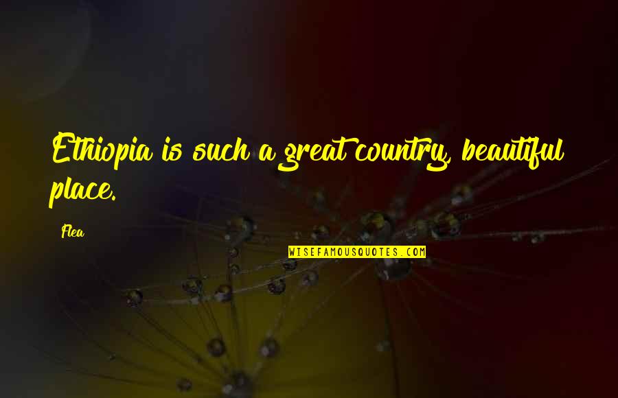 Egolatra Quotes By Flea: Ethiopia is such a great country, beautiful place.