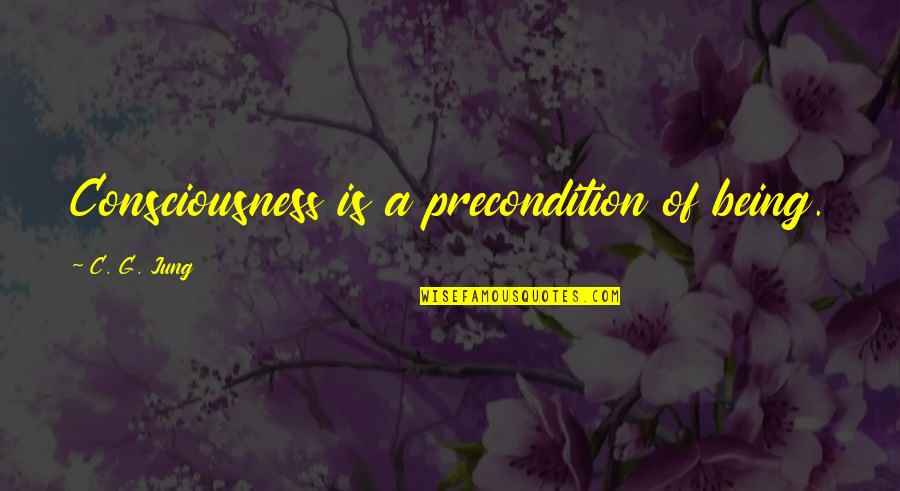 Egomaniac Quotes By C. G. Jung: Consciousness is a precondition of being. Egomaniac Quotes By C. G. Jung: Consciousness is a precondition of being.