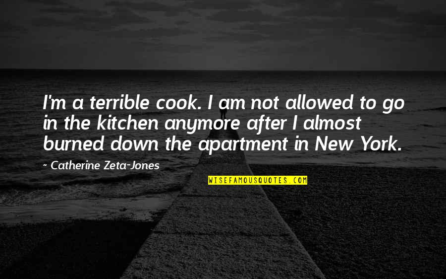 Egyenl To Quotes By Catherine Zeta-Jones: I'm a terrible cook. I am not allowed