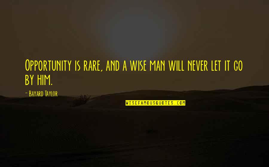 Egyptologists In Indiana Quotes By Bayard Taylor: Opportunity is rare, and a wise man will