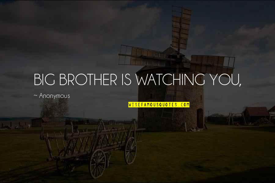 Ehindero Quotes By Anonymous: BIG BROTHER IS WATCHING YOU,