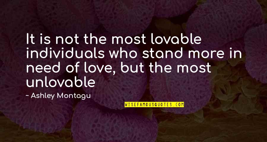 Ehinger Electric Quotes By Ashley Montagu: It is not the most lovable individuals who
