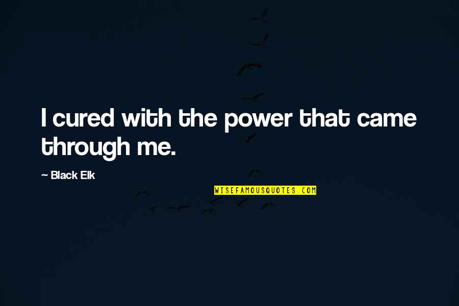 Ehrhart Griffin Quotes By Black Elk: I cured with the power that came through Ehrhart Griffin Quotes By Black Elk: I cured with the power that came through