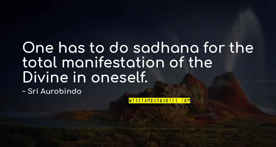 Eichenseer Illinois Quotes By Sri Aurobindo: One has to do sadhana for the total