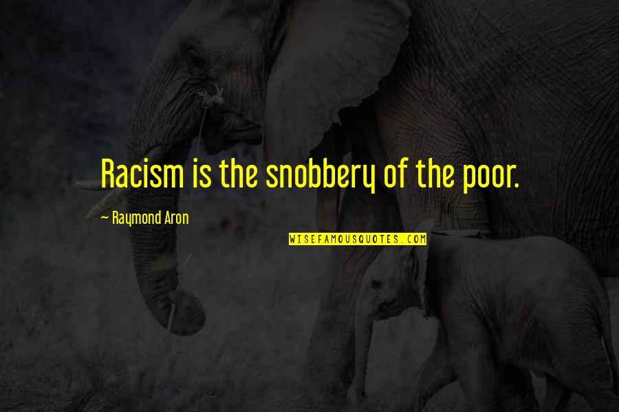 Eichinger Gruner Quotes By Raymond Aron: Racism is the snobbery of the poor. Eichinger Gruner Quotes By Raymond Aron: Racism is the snobbery of the poor.