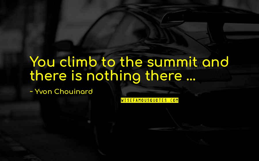 Eid Qurbani Quotes By Yvon Chouinard: You climb to the summit and there is