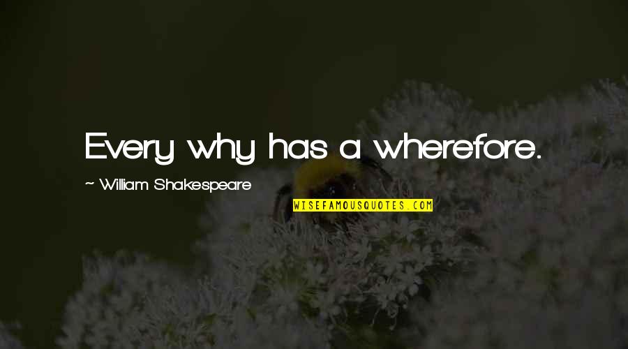 Eidos Clothing Quotes By William Shakespeare: Every why has a wherefore. Eidos Clothing Quotes By William Shakespeare: Every why has a wherefore.