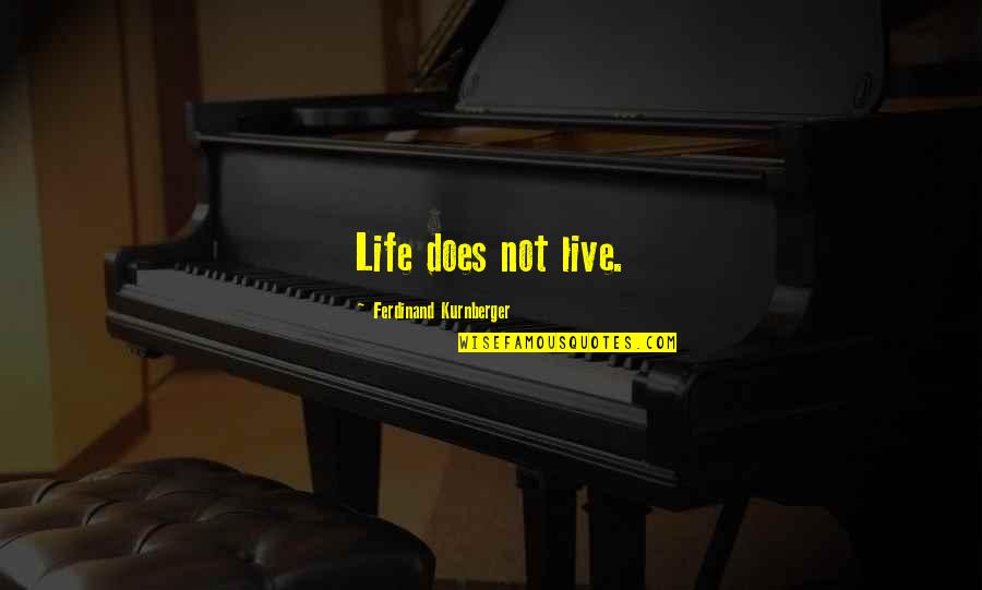 Eight Cousins Quotes By Ferdinand Kurnberger: Life does not live.