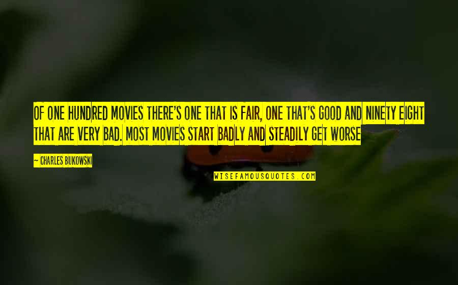 Eight Hundred Quotes By Charles Bukowski: Of one hundred movies there's one that is Eight Hundred Quotes By Charles Bukowski: Of one hundred movies there's one that is