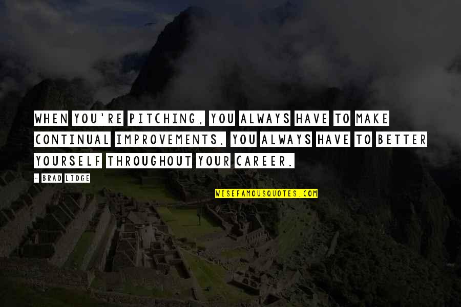 Eightfold Coffee Quotes By Brad Lidge: When you're pitching, you always have to make Eightfold Coffee Quotes By Brad Lidge: When you're pitching, you always have to make