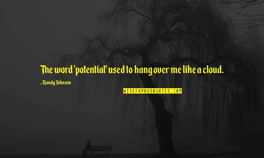 Eightsome Quotes By Randy Johnson: The word 'potential' used to hang over me Eightsome Quotes By Randy Johnson: The word 'potential' used to hang over me