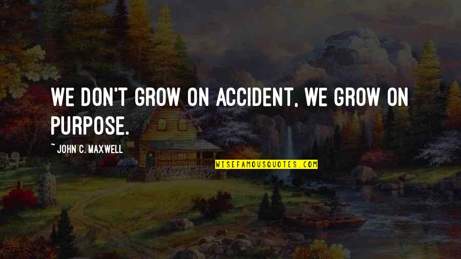 Eike Blohm Quotes By John C. Maxwell: We don't grow on accident, we grow on