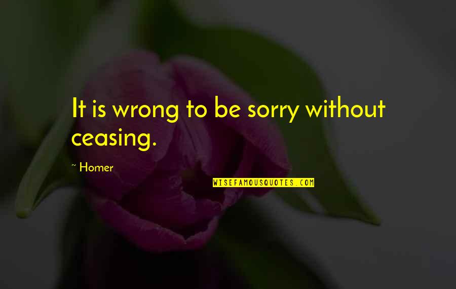 Eike Quotes By Homer: It is wrong to be sorry without ceasing.